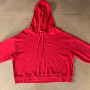 Woman’s H&M red cropped hoodie size large
